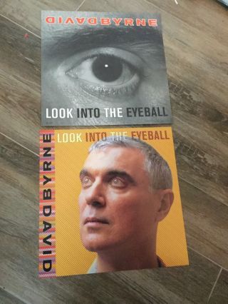 David Byrne Double Sided Promo Album Flat Look Into The Eyeball 2001 Rare