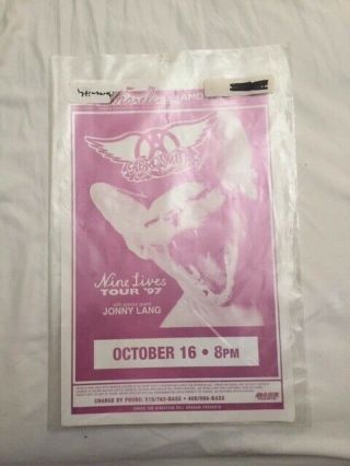 Aerosmith Concert Poster 1997 Nine Lives Tour Amphitheatre At Mountain View
