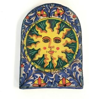 Vintage Ceramiche Fratantoni Sun Burst Studio Art Ceramic Wall Plaque Tile Md