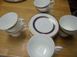 Set Of 8 Royal Doulton " Harlow " Bone China Teacups And Saucers - Made In England