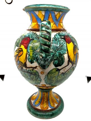 Vintage Italian Urn Vase Handles - Zulimo Aretini - Sgraffito - 12” Tall 2