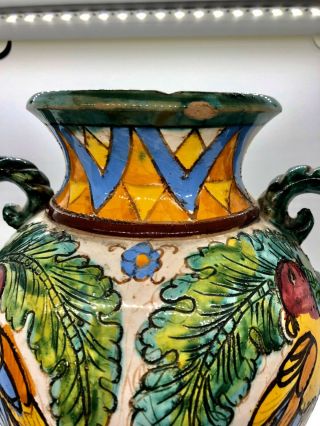 Vintage Italian Urn Vase Handles - Zulimo Aretini - Sgraffito - 12” Tall 3