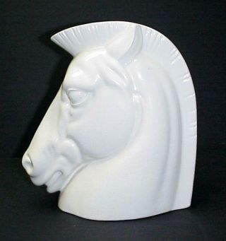 Vintage Art Deco Kent Art Ware Japan White Trojan Horse Head