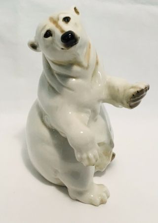 Lorenz Hutschenreuther Bavaria Germany Glazed Polar Bear 7.  5 " Figurine Le