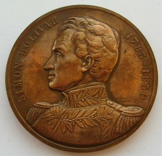 Venezuela 1930 Simon Bolivar Centenary Of The Death French Bronze Medal By Bazor