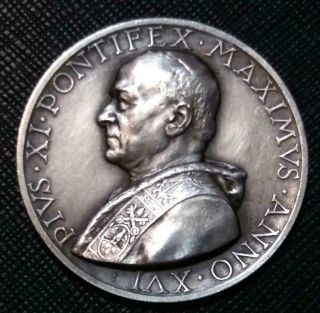 1938 Vatican Pope Pius Xi - Scarce Silver Medal By Mistruzzi Pontificia Academia