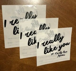 Carly Rae Jepsen E·mo·tion " I Really Like You " Ltd Ed Rare Sticker Pop Kiss