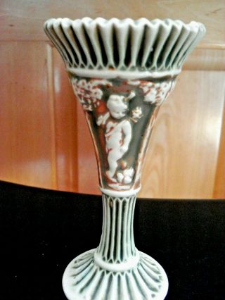 Vintage Unmarked Roseville Pottery Donatello 1916 Vase Ohio Usa Harry Rhead Vase