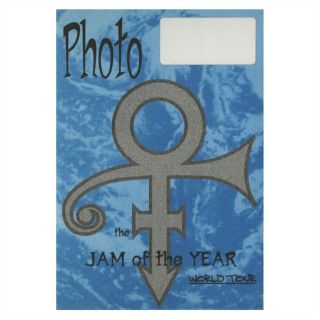 Prince 1997 Jam Of The Year Concert Tour Satin Backstage Pass Photo Blue