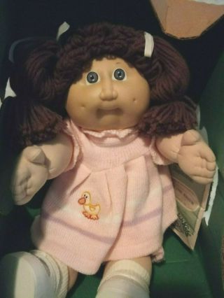 Vintage 1984 Cabbage Patch Kid Brown Hair Pony Tails