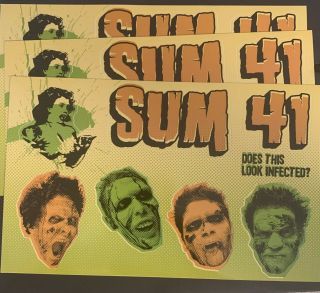3 Sum41 Sticker Sheets - Promo Sticker Punk Rock Pop Does This Look Infected