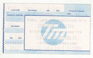 Rare Love And Rockets 4/16/88 Boston Ma Orpheum Ticket Stub &