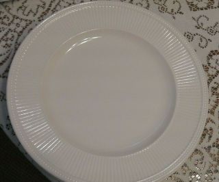Wedgwood Windsor Ribbed Dots,  Cream Set/6 Dinner Plates.  Pristine 10 - 7/8 S0