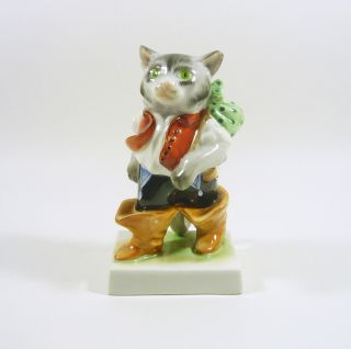 Herend,  Puss In Boots,  Cat In Human Dress 6 ",  Handpainted Porcelain Figurine