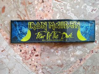 Iron Maiden " Fear Of The Dark " Official Stripe Woven Patch