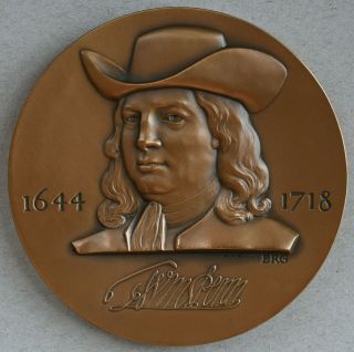William Penn 3 " Bronze Medal (nyu Hall Of Fame For Great Americans)