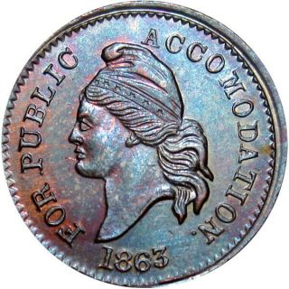 1863 Knickerbocker Currency For Public Accomodation Patriotic Civil War Token 2