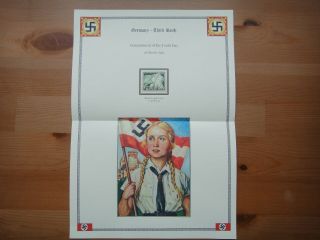 Germany Nazi 1943 Stamp Swastika Flag & Children Third Reich German Wwii