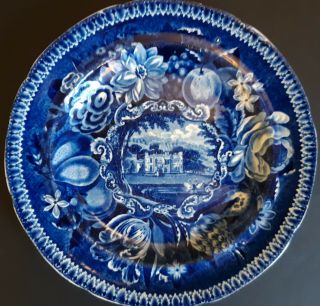 19th C.  Historical Staffordshire Transferware Plate - Warleigh House Somersetshi
