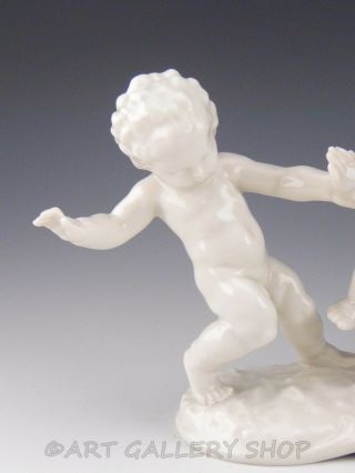 Hutschenreuther Germany Figurine PLAYING NUDE CHERUBS KIDS CUPID By Karl Tutter 2