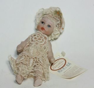Vtg Miniature Le Bambole Di Arianna Marina Made In Italy Miniature Doll In Lace