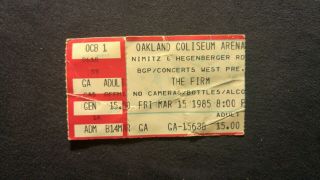 The Firm Concert Ticket Stub 3/15/1985 Oakland,  Ca