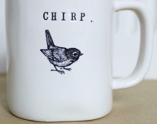 Rae Dunn Chirp Pattern Large Coffee Mug - Rare Discontinued -