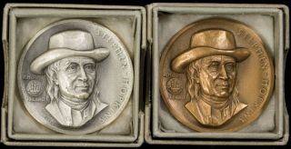 Stephen Hopkins Medallic Arts Company Silver & Bronze Medal Itemj6036