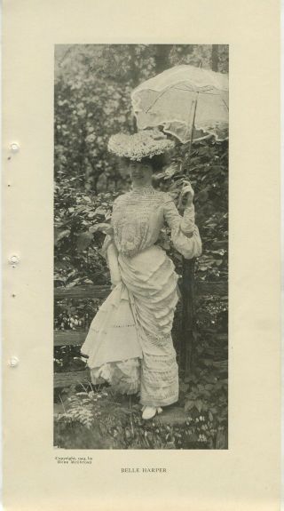 1903 Belle Harper 6x12 Vintage Printed Photo Of Light Opera Prima Donna