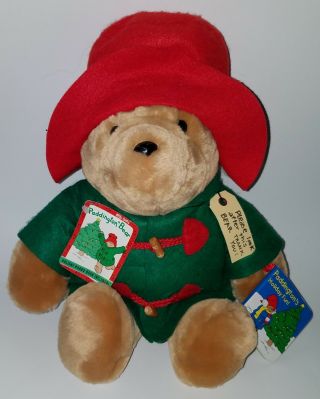 Vtg Sears Paddington Bear Plush Includes Holiday Fun Board Book Christmas Toy