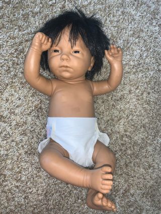 Vtg 17” FURGA Ethnic Hispanic Native American Newborn Baby Doll Sexed Girl 2