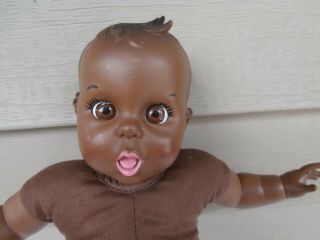 12 " - Vtg - 1970 - 70s - Black African American Googly Flirty Eyes Move - Gerber Baby Doll