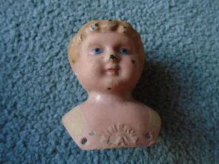 Minerva Germany Tin/metal Doll Head And Shoulders