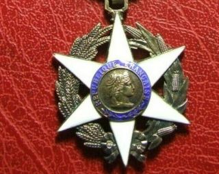 Art Nouveau Marianne Enameled Agriculture Merit Silver 1883 Medal