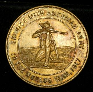 Vintage Ww1 1917 So Called Dollar " Service With American Army " Medal