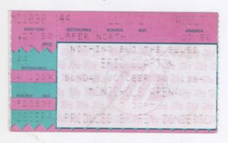 Rare Eric Clapton 10/30/94 Denver Co Mcnichols Arena Concert Ticket Stub