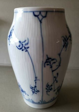 Pristine Royal Copenhagen Blue Fluted Plain 5 - 1/4 " Vase 384