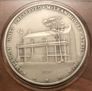 Mclean House Fine Silver Medal Coin - Medallic Art Co - Ending War Between States
