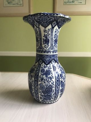 Delft Blue & White Vase 30cm Royal Sphinx Maastricht Made In Holland
