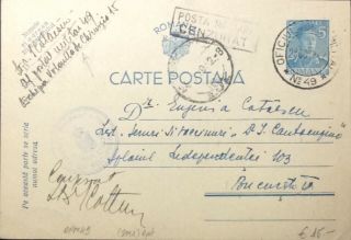 Roumanie / Romania 1942 (october) Censored Military Postal Card From Apo N°49