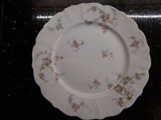 Set of 12 Vintage Limoges M.  Redon Pink & Green Floral Salad Plates 2