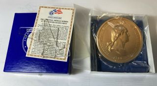 Bronze George Washington Presidential Medal 3 " Bag & Box President
