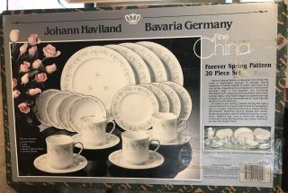 Johann Haviland Bavaria Germany Fine China Full 20 Piece Set.  Forever Spring