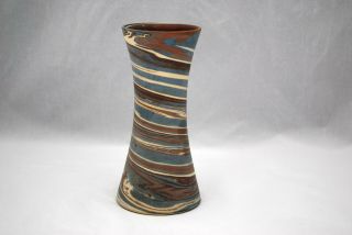 Niloak Arts & Crafts Mission Swirl Pottery Vase 7.  75 Inches