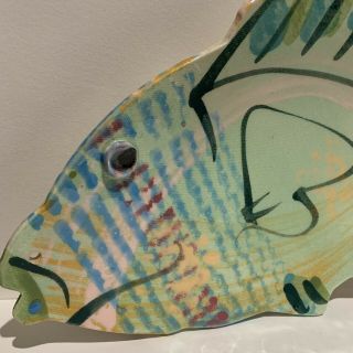 Vintage Studio Pottery Jim Rice Pottery Handmade Ceramic Fish Wall Art/Plaque 2