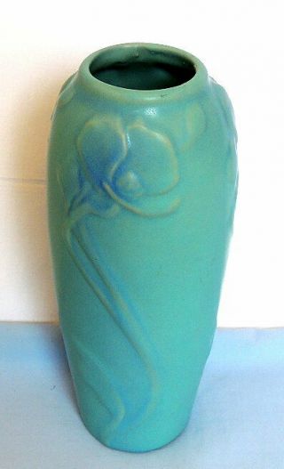 Van Briggle Art Pottery Blue/turquoise Floral 9 - 3/8 " Tall Vase - Excel Cond.