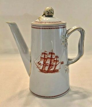 Spode Trade Winds Red 4 Cup Coffee Pot & Lid Copeland