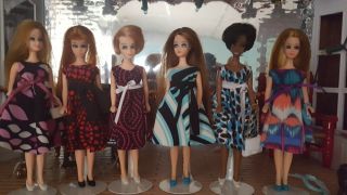 Six (6) Handmade Dresses For Dawn Dolls And Dawn Size Dolls (topper,  Clones)