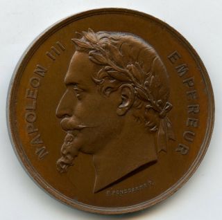 1867 France Medal Napoleon Iii Universal Exposition Instrumental Festival