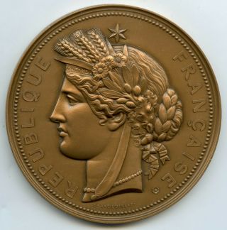 France 1987 Marianne Large Bronze Art Medal By Oudine 73mm 189g